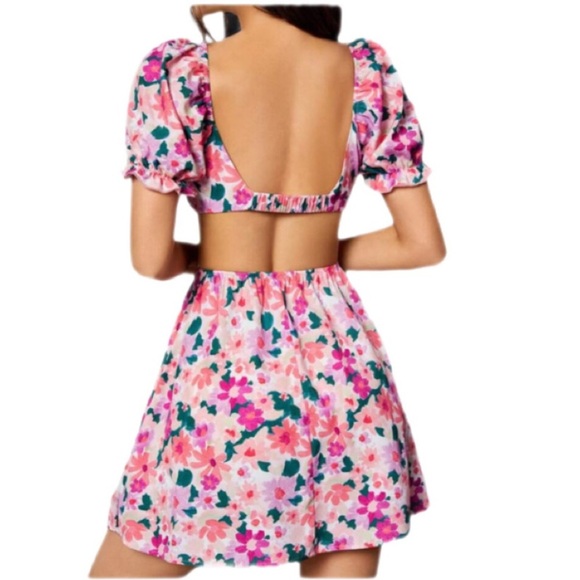 SHEIN Floral Print Cutout Dress, NWT, Size Medium - Picture 3 of 9